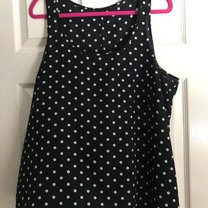 Black and white polka dot tank